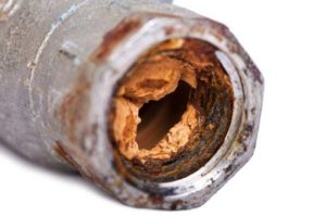 corroded burst pipe